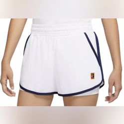 Nike Court Dri-Fit Slam Short W - white/white/binary blue