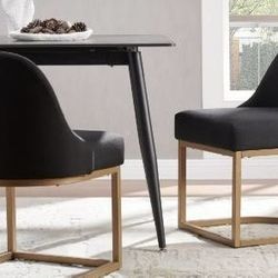 New Leick Furniture Barrelback Dining Chair in Black Linen