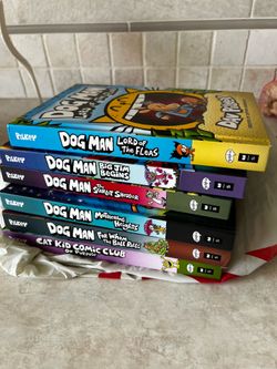 Dogman books and a catkid book