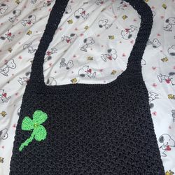 Black Crochet Small Bag