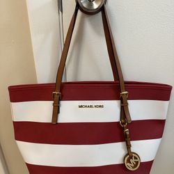 Brand new Michael Kors striped leather tote