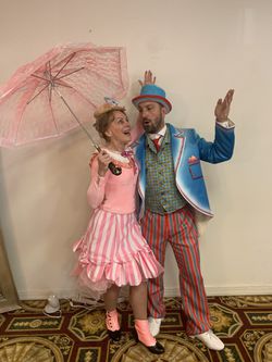 Mary Poppins returns - Halloween winner! Handmade Mary Poppins and Jack the chimney sweep outfits.