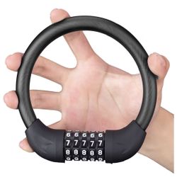 Bike Lock Cable 5 Digit Combination Bike Cable Lock Anti-Theft Lightweight & Small Bike Lock Black