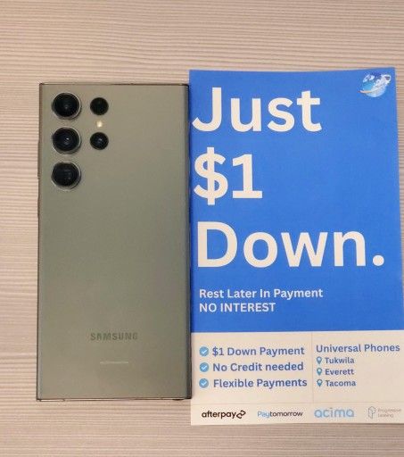 Samsung Galaxy S25 Ultra 256gb Unlocked FREE Smartwach/ Headphones. Pay $1 Today Rest in payments. NO CREDIT NEEDED FINANCING