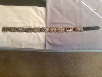 Stunning Benson Boyd Navajo Native American Sterling Silver Inlaid multi-stone CONCHO Belt. One Of A Kind