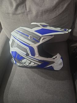 VRW Motocross Helmet Blue and White