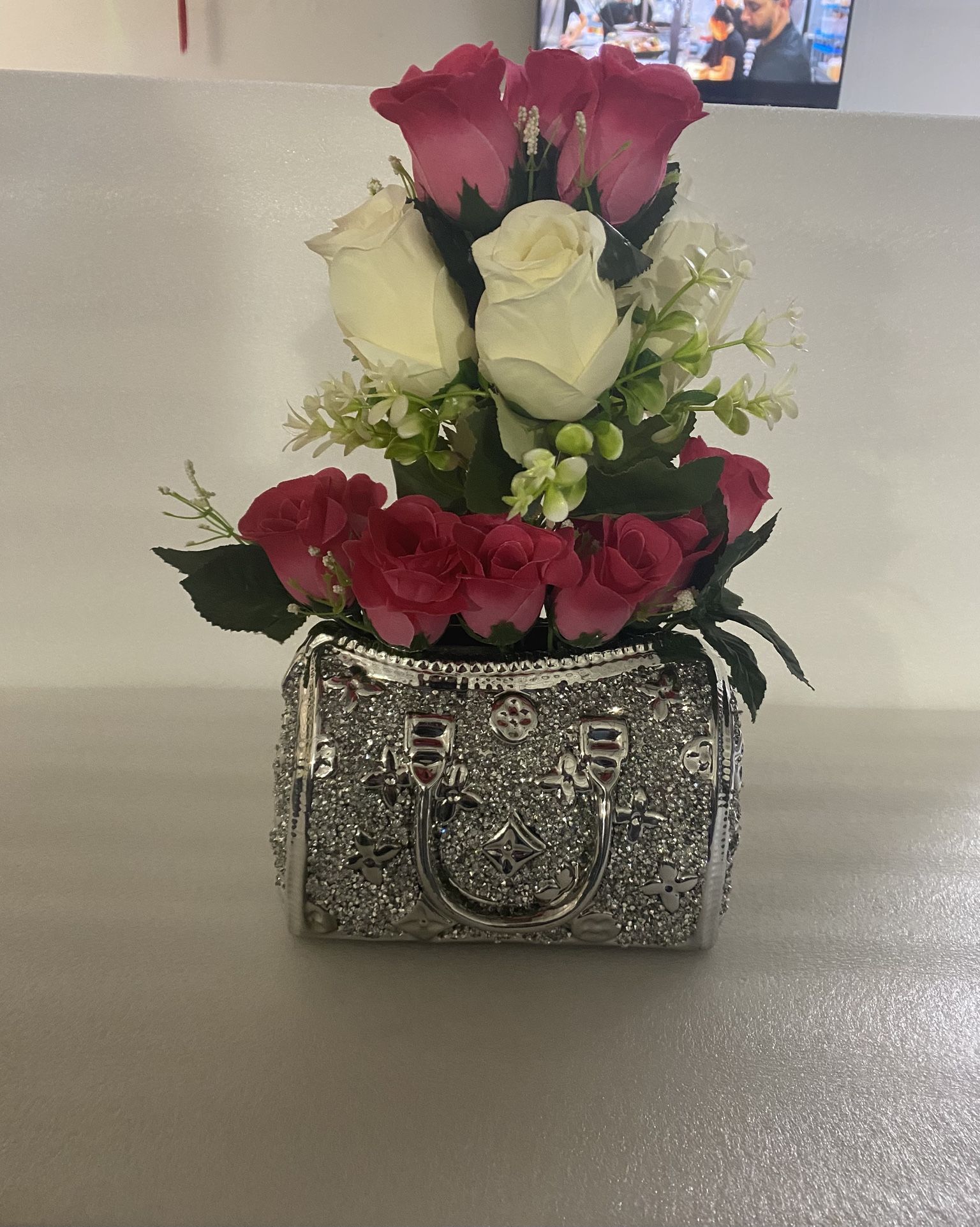 Flower Decor Purse Vase