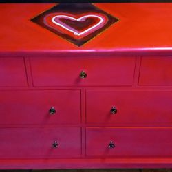 Painted Art  Neon Pink Dresser