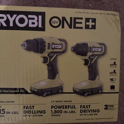 Ryobi 18V Cordless 2-Tool Combo Kit with Drill/Driver, Impact Driver, (2) 1.5 Ah Batteries, and Charger