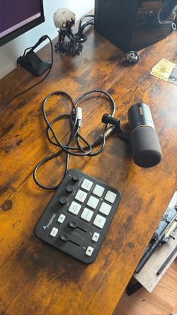 Mixer with a Voice Changer microphone and headphones