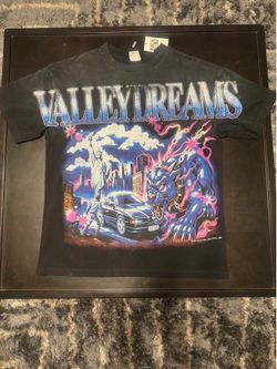 Valley Dreams Graphic Black Tee with Neon City Panther