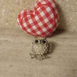 Silver Rhinestone Owl Ring
