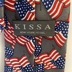 Kissa American Flag July 4th Patriotic Old Glory Classic Men's Necktie 60”