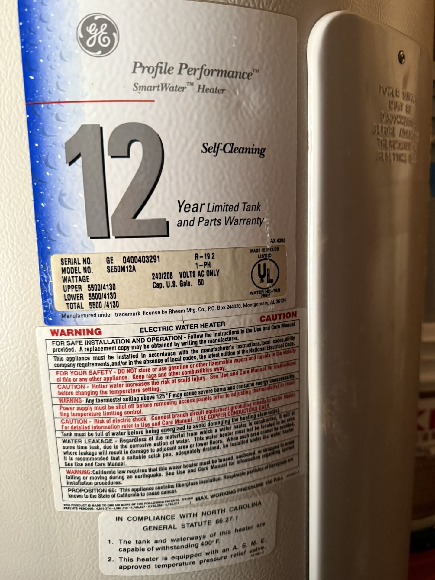 Free 50 Gallon Electric Hot Water Heater