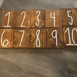 Wood Table Numbers 