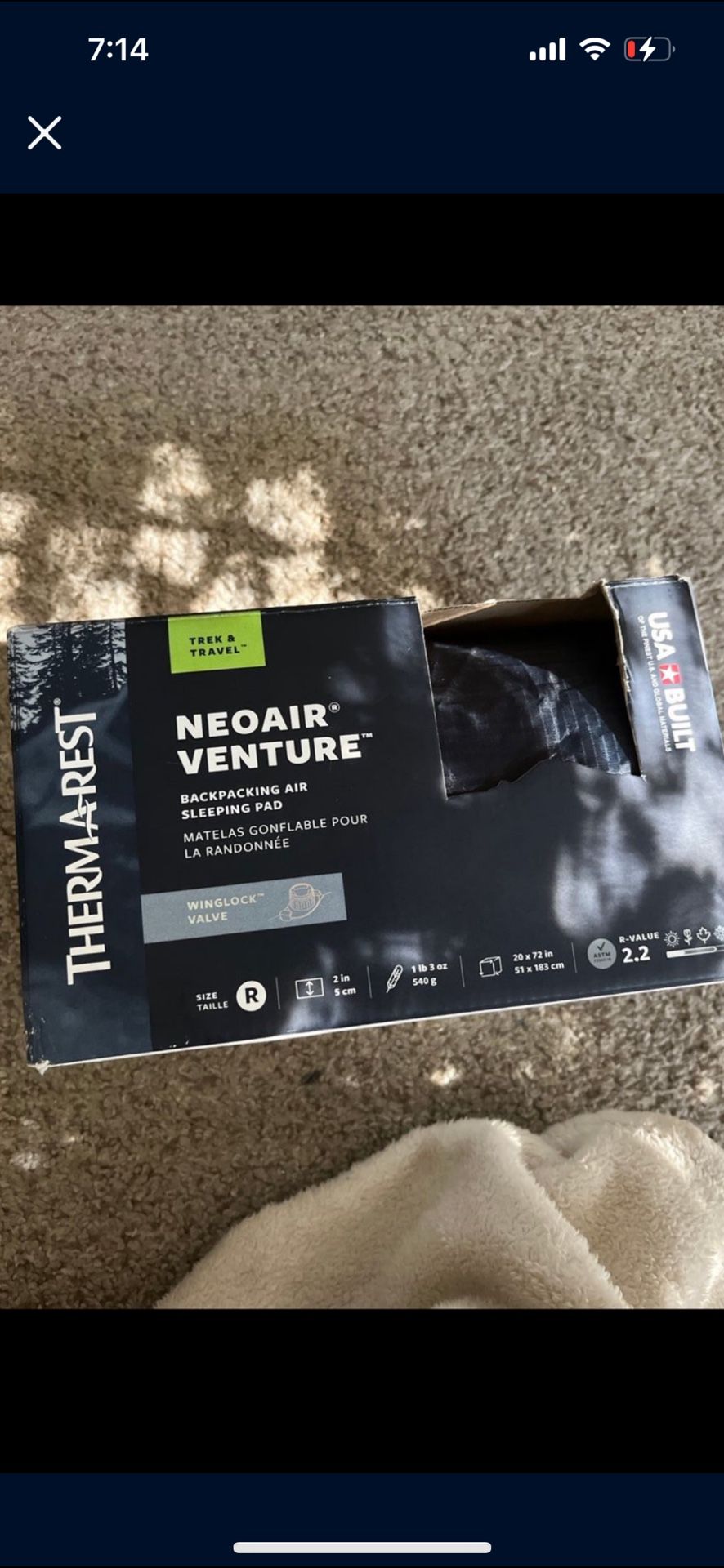 Therm-a-Rest NeoAir Venture Air Sleeping Pad - Pine