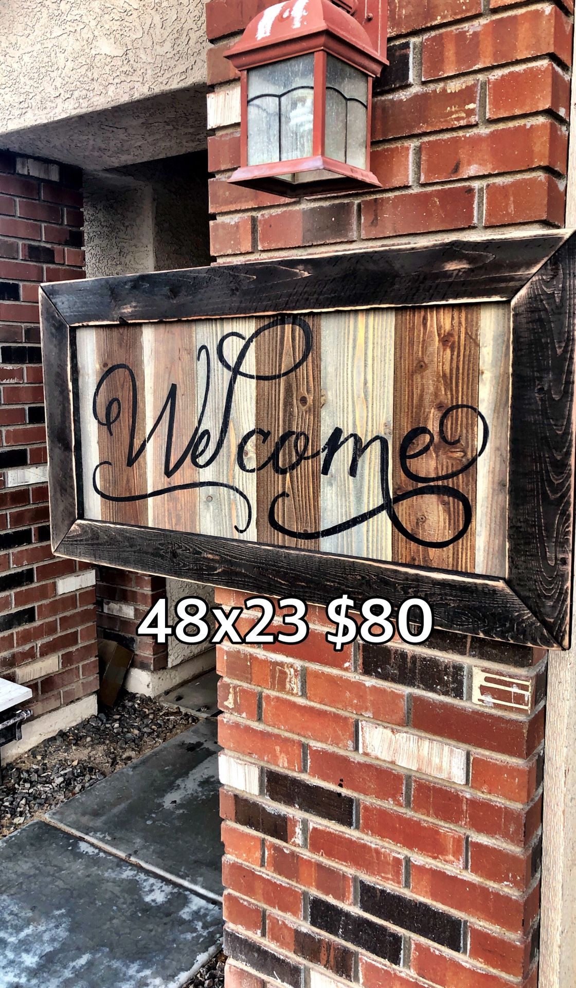 Shabby chic country rustic western welcome home wood sign pallet sign barnwood cabin business decor