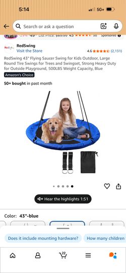 Outdoor kids swing
