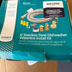 6 Foot Stainless Steel Dishwasher Waterline Install Kit