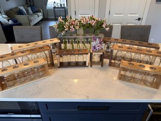 Handcrafted Wood Flower Vases