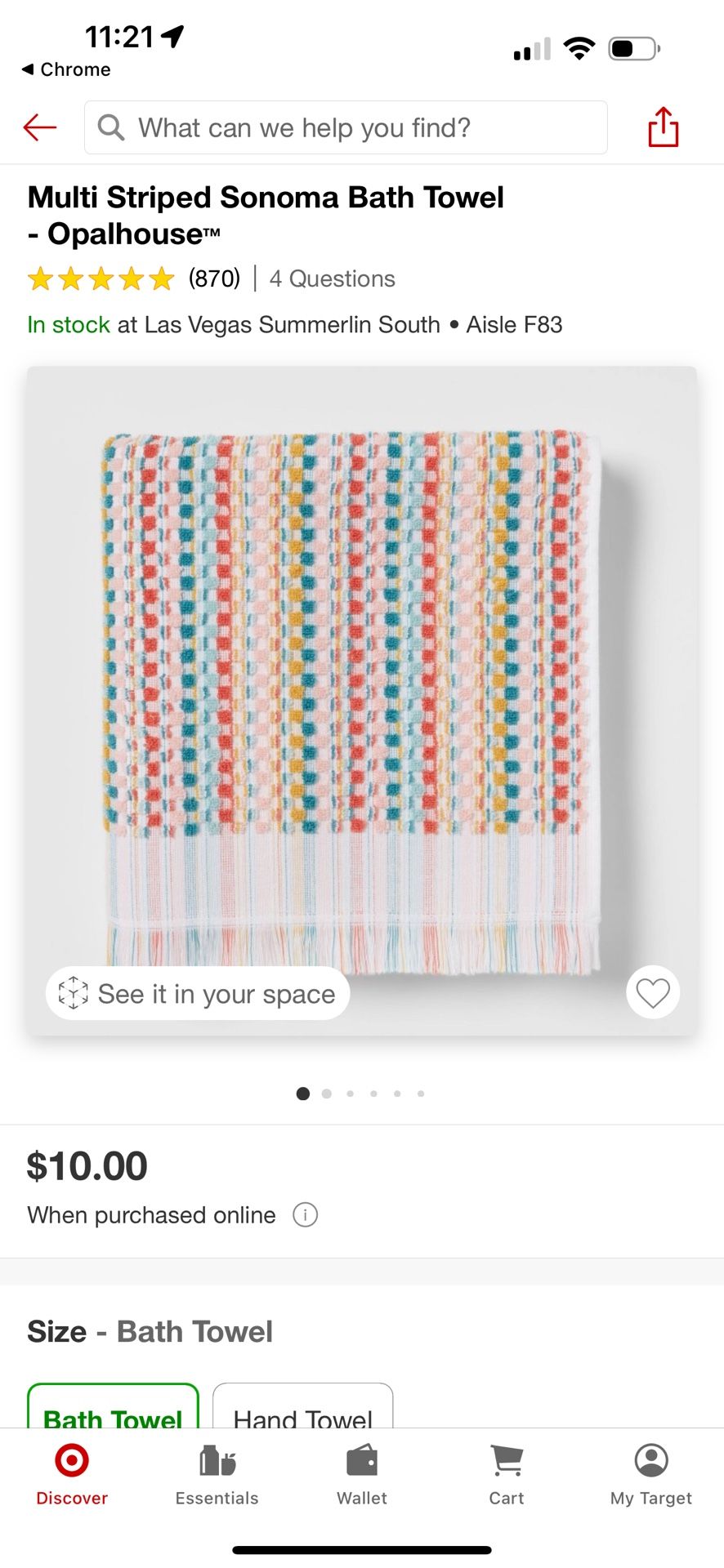 Multi Striped Sonoma Bath Towel - Opalhouseâ„¢