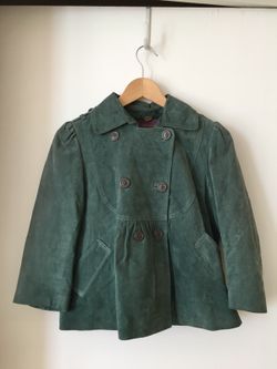 Rhapisodia teal no buck leather jacket