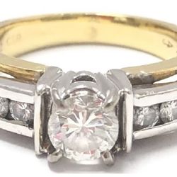 Women Wedding Band 18kt White And Yellow Gold Solid 