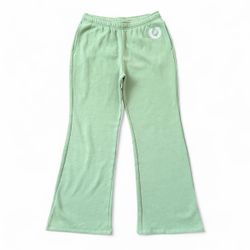 Victoria's Secret PINK green extra credit fleece flare sweatpants