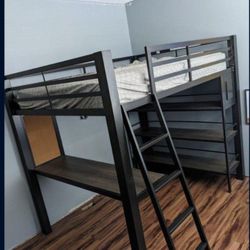 Price drop $500 or best offer  -Full Size Bed Frame & New Mattress With Desk. Only 2 1/2 Yrs since bought. !! Used for about a yr


