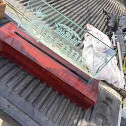 Corona Sign Glass Carved OBO