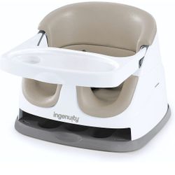 Ingenuity Baby Base 2-in-1 Booster Feeding and Floor Seat with Self-Storing Tray 

