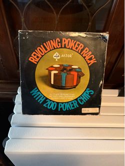 Revolving Poker Rack with 200 Chips