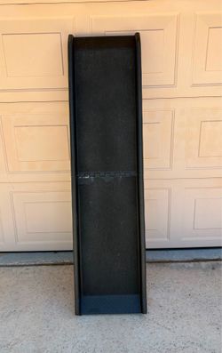 62” Black Folding PETSAFE SOLVIT dog ramp featuring a high-traction surface.