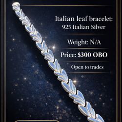 ITALIAN SILVER LEAF BRACELET (925 SILVER)