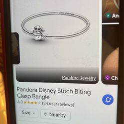 Pandora Disney Stitch Biting Clasp Bangle 