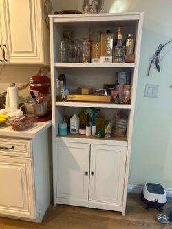 Furinno Robin storage cabinet,Pantry cabinet, White
