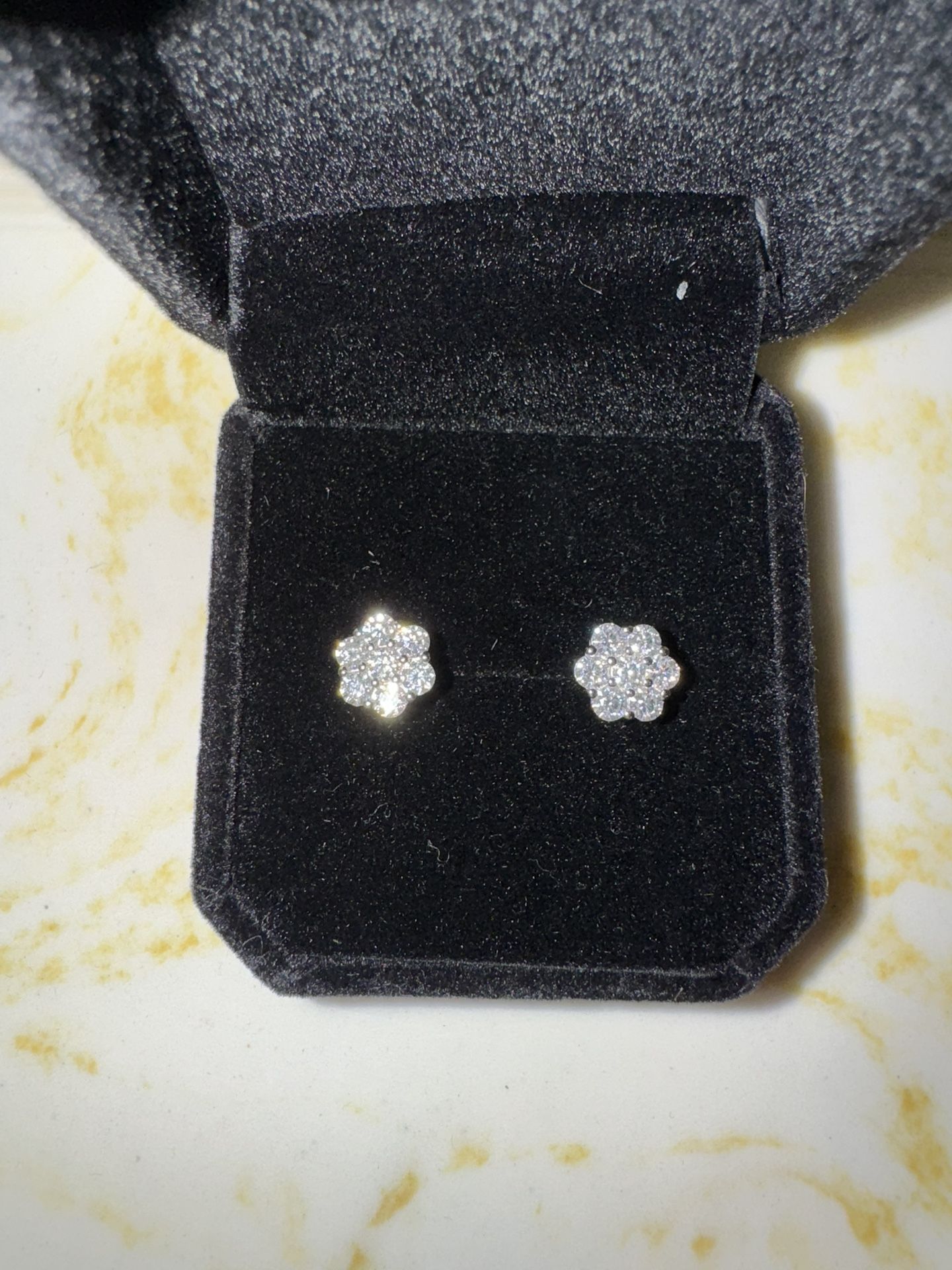 Diamond Flower Earrings Lab Grown