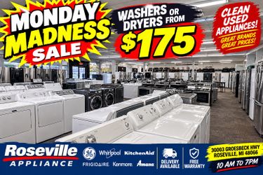 Washer or dryer from 175 with warranty