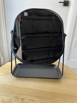 Metal Vanity Flip Mirror with Tray Black - Hearth & Hand™ with Magnolia: Swivel, 2-Sided, Desk/Table Use (2 Available)