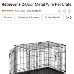 48 deep x 30 wide x 33 tall  2 Door Metal Wire Pet Crate