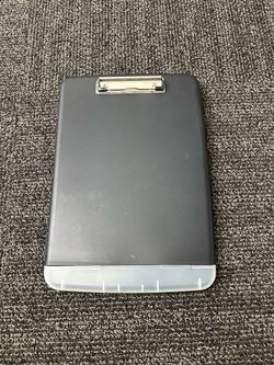 Storage Clipboard Plastic Document Holder w/ Bottom-Opening Storage Compartment