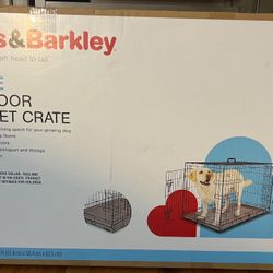 BOOTS & BARKLEY LARGE TWO DOOR WIRE PET CRATE WOTH DIVIDER