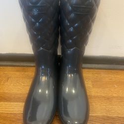Hunter Tall Navy Blue Rain Boots Womens Size 9
