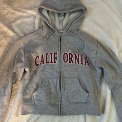 grey crop zip up jacket