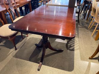 Mahogany Colored Double Pedestal Dining Table