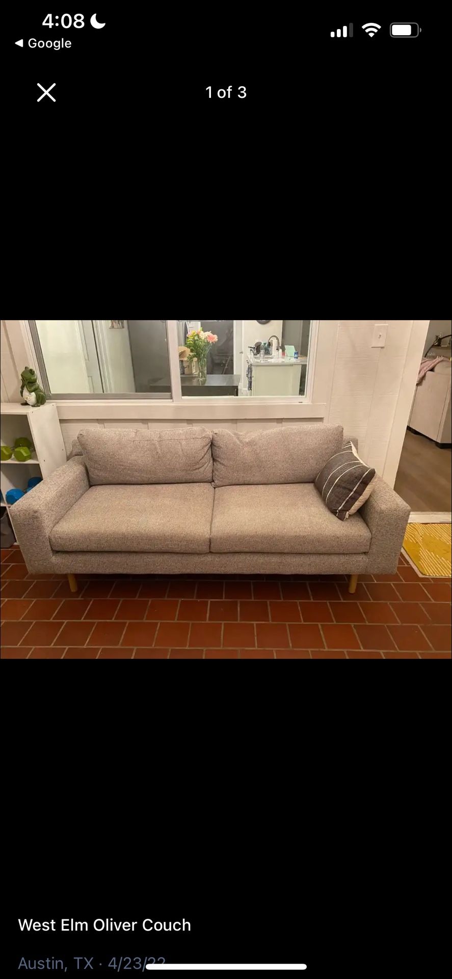 West Elm Sofa (Delivery Available)