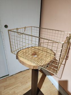Gold Wire Storage Basket with Handles