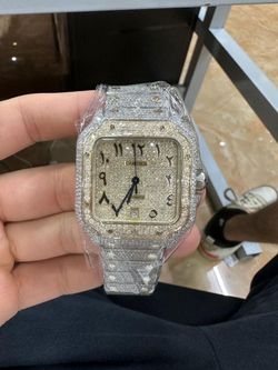 Cartier Santos Two Tone Natural Diamonds 