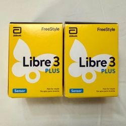 NEW FreeStyle Libre 3 Plus 15 Day Continuous Glucose Monitoring System, Exp: 8/31/26 - 2-PACK