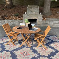 Teak Sunburst Outdoor Patio Dining Table (new)